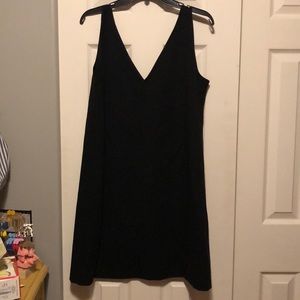 NWT Everlane Black Ponte V-neck A-line Dress